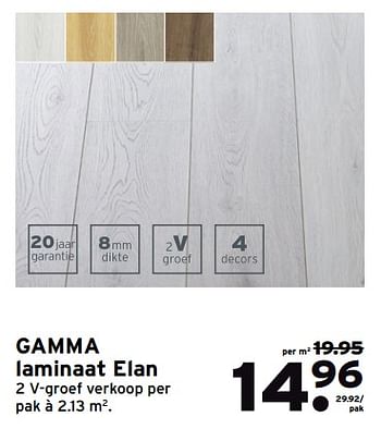 Aanbiedingen Gamma laminaat elan - Huismerk - Gamma - Geldig van 28/08/2017 tot 03/09/2017 bij Gamma