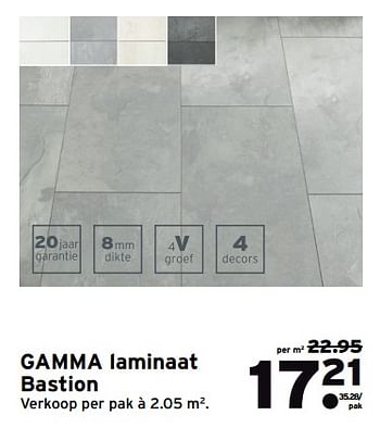 Aanbiedingen Gamma laminaat bastion - Huismerk - Gamma - Geldig van 28/08/2017 tot 03/09/2017 bij Gamma