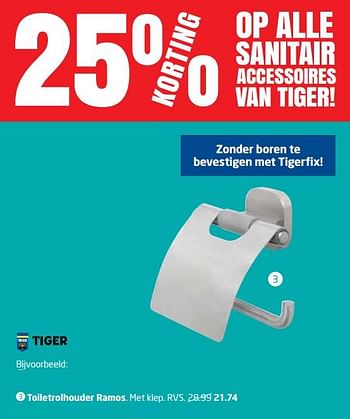 Aanbiedingen Toiletrolhouder ramos - Tiger - Geldig van 28/08/2017 tot 10/09/2017 bij Formido