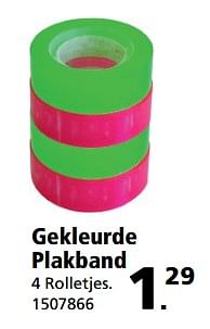 Aanbiedingen Gekleurde plakband - Huismerk - Intertoys - Geldig van 28/08/2017 tot 24/09/2017 bij Intertoys