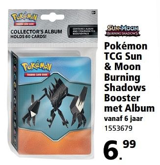 Aanbiedingen Pokémon tcg sun + moon burning shadows booster met album - Pokemon - Geldig van 28/08/2017 tot 24/09/2017 bij Intertoys