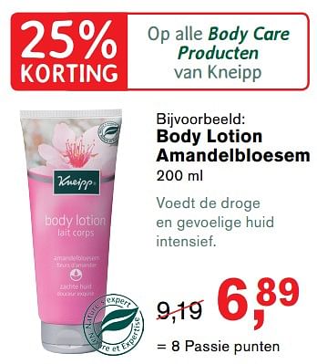 Aanbiedingen Body lotion amandelbloesem - Kneipp - Geldig van 28/08/2017 tot 24/09/2017 bij Holland & Barrett
