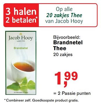 Aanbiedingen Brandnetel thee - Jacob Hooy - Geldig van 28/08/2017 tot 24/09/2017 bij Holland & Barrett