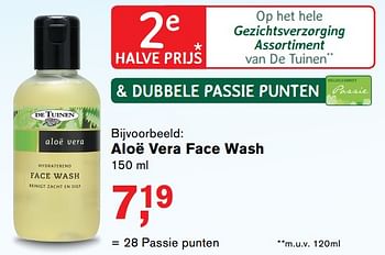 Aanbiedingen Aloë vera face wash - De Tuinen - Geldig van 28/08/2017 tot 24/09/2017 bij Holland & Barrett