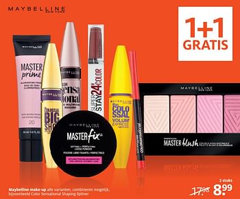 Aanbiedingen Maybelline make-up - Maybelline - Geldig van 28/08/2017 tot 10/09/2017 bij Etos