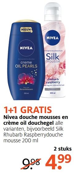 Aanbiedingen Nivea douche mousses en crème oil douchegel - Nivea - Geldig van 28/08/2017 tot 10/09/2017 bij Etos