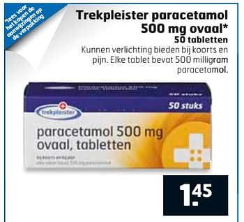 Aanbiedingen Trekpleister paracetamol 500 mg ovaal - Huismerk - Trekpleister - Geldig van 29/08/2017 tot 03/09/2017 bij Trekpleister