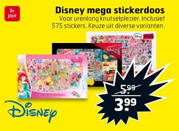 Aanbiedingen Disney mega stickerdoos - Disney - Geldig van 29/08/2017 tot 03/09/2017 bij Trekpleister