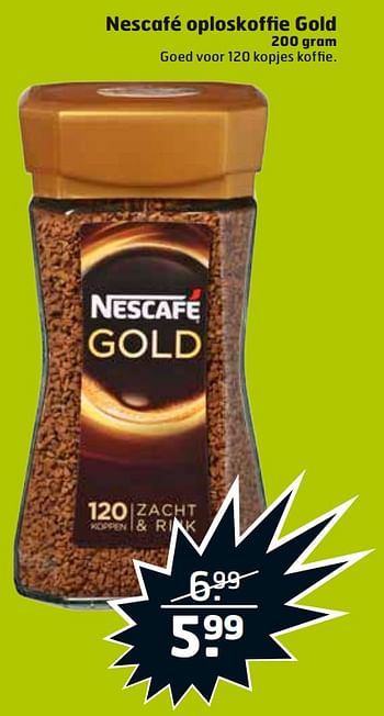 Aanbiedingen Nescafé oploskoffie gold - Nescafe - Geldig van 29/08/2017 tot 03/09/2017 bij Trekpleister