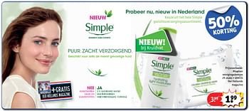 Aanbiedingen Micellair reinigingsdoekjes + gratis oer hollands magazine - Simple - Geldig van 29/08/2017 tot 10/09/2017 bij Kruidvat