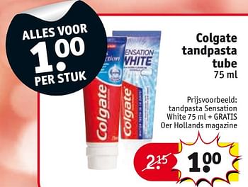 Aanbiedingen Tandpasta sensation white + gratis oer hollands magazine - Colgate - Geldig van 29/08/2017 tot 10/09/2017 bij Kruidvat