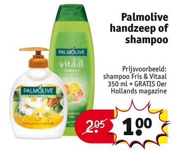 Aanbiedingen Shampoo fris + vitaal + gratis oer hollands magazine - Palmolive - Geldig van 29/08/2017 tot 10/09/2017 bij Kruidvat
