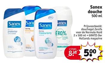 Aanbiedingen Douchegel zero% voor de normale huid 2 x + gratis oer hollands magazine - Sanex - Geldig van 29/08/2017 tot 10/09/2017 bij Kruidvat