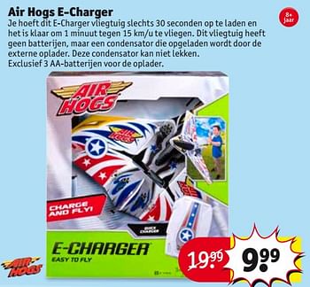 Aanbiedingen Air hogs e-charger - Air Hogs - Geldig van 29/08/2017 tot 10/09/2017 bij Kruidvat
