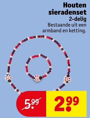 Aanbiedingen Houten sieradenset 2-delig - Huismerk - Kruidvat - Geldig van 29/08/2017 tot 10/09/2017 bij Kruidvat