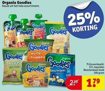 Aanbiedingen Organix goodies 12+ maanden beestenboel-koek - Goodies - Geldig van 29/08/2017 tot 10/09/2017 bij Kruidvat