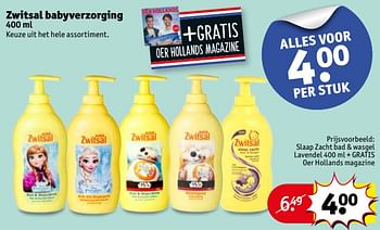 Aanbiedingen Slaap zacht bad + wasgel lavendel + gratis oer hollands magazine - Zwitsal - Geldig van 29/08/2017 tot 10/09/2017 bij Kruidvat
