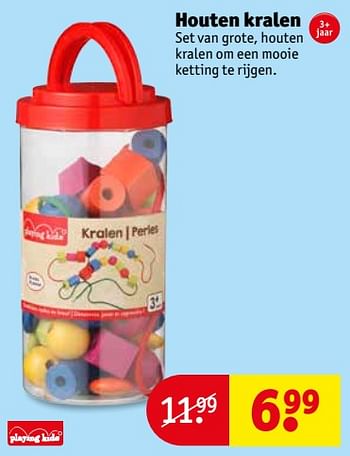 Aanbiedingen Houten kralen - Playing Kids - Geldig van 29/08/2017 tot 10/09/2017 bij Kruidvat