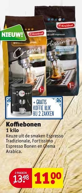 Aanbiedingen Koffiebonen - Huismerk - Kruidvat - Geldig van 29/08/2017 tot 10/09/2017 bij Kruidvat