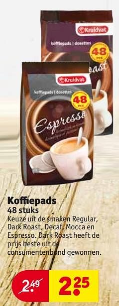 Aanbiedingen Koffiepads - Huismerk - Kruidvat - Geldig van 29/08/2017 tot 10/09/2017 bij Kruidvat