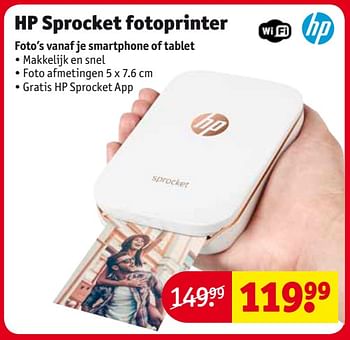 Aanbiedingen Hp sprocket fotoprinter - HP - Geldig van 29/08/2017 tot 10/09/2017 bij Kruidvat