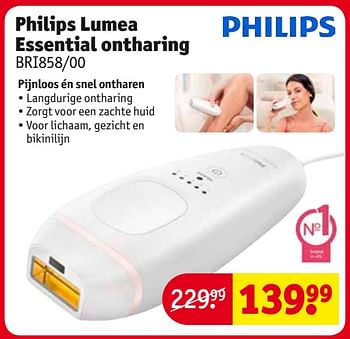Aanbiedingen Philips lumea essential ontharing bri858-00 - Philips - Geldig van 29/08/2017 tot 10/09/2017 bij Kruidvat