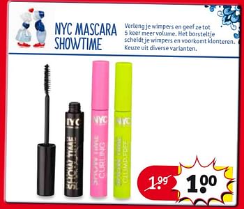 Aanbiedingen Nyc mascara showtime - NYC - Geldig van 29/08/2017 tot 10/09/2017 bij Kruidvat