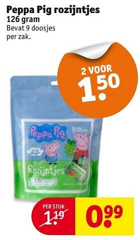 Aanbiedingen Peppa pig rozijntjes - Peppa  Pig - Geldig van 29/08/2017 tot 10/09/2017 bij Kruidvat