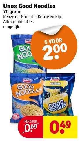 Aanbiedingen Unox good noodles - Unox - Geldig van 29/08/2017 tot 10/09/2017 bij Kruidvat