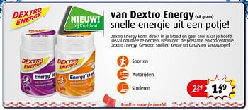 Aanbiedingen Van dextro energy - Dextro Energy - Geldig van 29/08/2017 tot 10/09/2017 bij Kruidvat