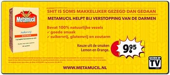 Aanbiedingen Metamucil helpt bij verstopping van de darmen - Metamucil - Geldig van 29/08/2017 tot 10/09/2017 bij Kruidvat