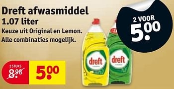 Aanbiedingen Dreft afwasmiddel - Dreft - Geldig van 29/08/2017 tot 10/09/2017 bij Kruidvat