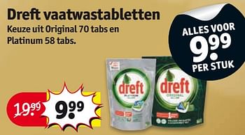 Aanbiedingen Dreft vaatwastabletten - Dreft - Geldig van 29/08/2017 tot 10/09/2017 bij Kruidvat