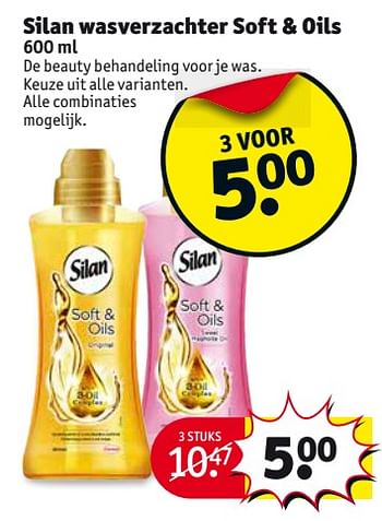 Aanbiedingen Silan wasverzachter soft + oils - Silan - Geldig van 29/08/2017 tot 10/09/2017 bij Kruidvat