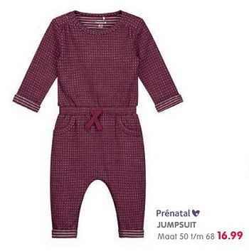 Aanbiedingen Jumpsuit - Huismerk - Prenatal - Geldig van 29/08/2017 tot 24/09/2017 bij Prenatal