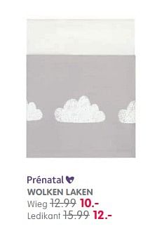 Aanbiedingen Wolken laken - Huismerk - Prenatal - Geldig van 29/08/2017 tot 24/09/2017 bij Prenatal