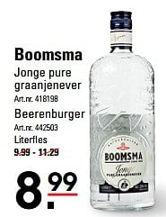 Aanbiedingen Boomsma jonge pure graanjenever - Boomsma - Geldig van 01/08/2017 tot 11/09/2017 bij Sligro