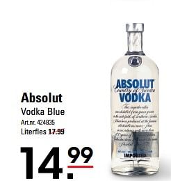 Aanbiedingen Absolut vodka blue - Absolut - Geldig van 01/08/2017 tot 11/09/2017 bij Sligro