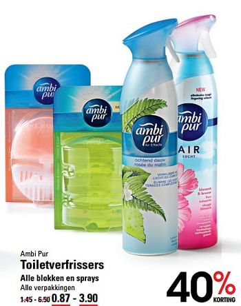 Aanbiedingen Ambi pur toiletverfrissers alle blokken en sprays - Ambi Pur - Geldig van 01/08/2017 tot 11/09/2017 bij Sligro