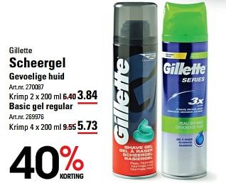 Aanbiedingen Gillette scheergel gevoelige huid - Gillette - Geldig van 01/08/2017 tot 11/09/2017 bij Sligro