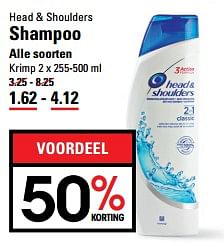 Aanbiedingen Head + shoulders shampoo alle soorten - Head &amp; Shoulders - Geldig van 01/08/2017 tot 11/09/2017 bij Sligro