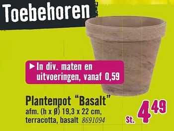 Aanbiedingen Plantenpot basalt - Huismerk Hornbach - Geldig van 28/08/2017 tot 10/09/2017 bij Hornbach