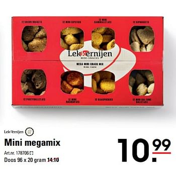 Aanbiedingen 50 mini megamix - Lekkernijen - Geldig van 28/08/2017 tot 11/09/2017 bij Sligro