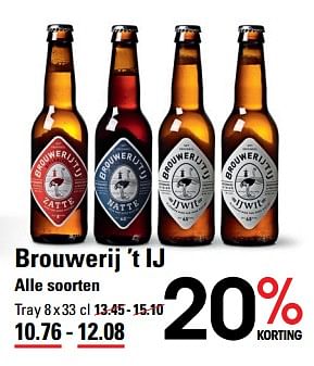 Aanbiedingen Brouwerij `t ij - Brouwerij', t IJ - Geldig van 28/08/2017 tot 11/09/2017 bij Sligro