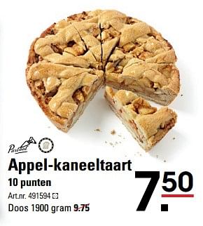 Aanbiedingen Appel-kaneeltaart - Partout - Geldig van 28/08/2017 tot 11/09/2017 bij Sligro