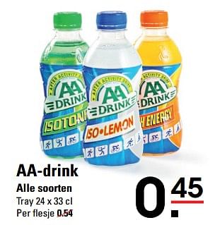 Aanbiedingen Aa-drink alle soorten - AA-Drink - Geldig van 28/08/2017 tot 11/09/2017 bij Sligro