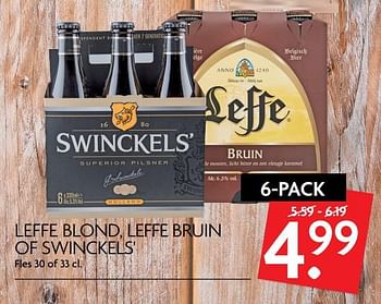 Aanbiedingen Leffe blond, leffe bruin of swinckels` - Huismerk - Deka Markt - Geldig van 31/08/2017 tot 03/09/2017 bij Deka Markt