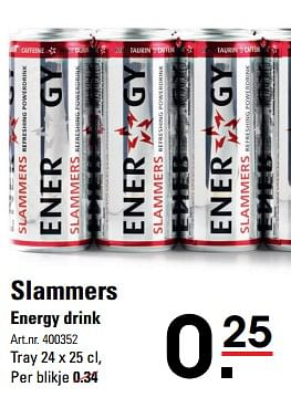 Aanbiedingen Slammers energy drink - Slammers - Geldig van 16/08/2017 tot 11/09/2017 bij Sligro