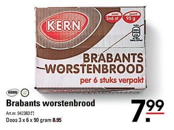 Aanbiedingen Brabants worstenbrood - Kern - Geldig van 16/08/2017 tot 11/09/2017 bij Sligro