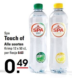 Aanbiedingen Spa touch of alle soorten - Spa - Geldig van 16/08/2017 tot 11/09/2017 bij Sligro